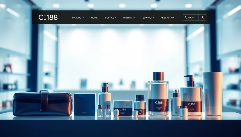 C 168 product collection showcased in a sleek, professional layout with vibrant lighting.