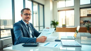 카드 현금화 방법을 설명하는 전문가의 모습, 현대적인 사무실 배경