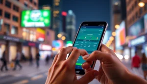 Showcasing the best sports betting apps India with a smartphone interface illuminating a vibrant city backdrop.