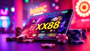 Experience online gaming at https://xx88.pizza/ with vibrant casino elements and a modern gaming interface.
