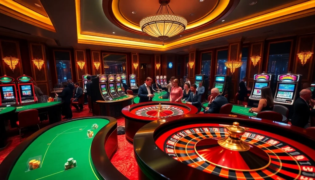 THABET casino scene featuring vibrant poker tables and thrilling roulette action.