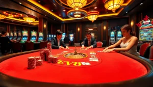 Play exciting games at the EV88 casino with vibrant tables and elegant players.