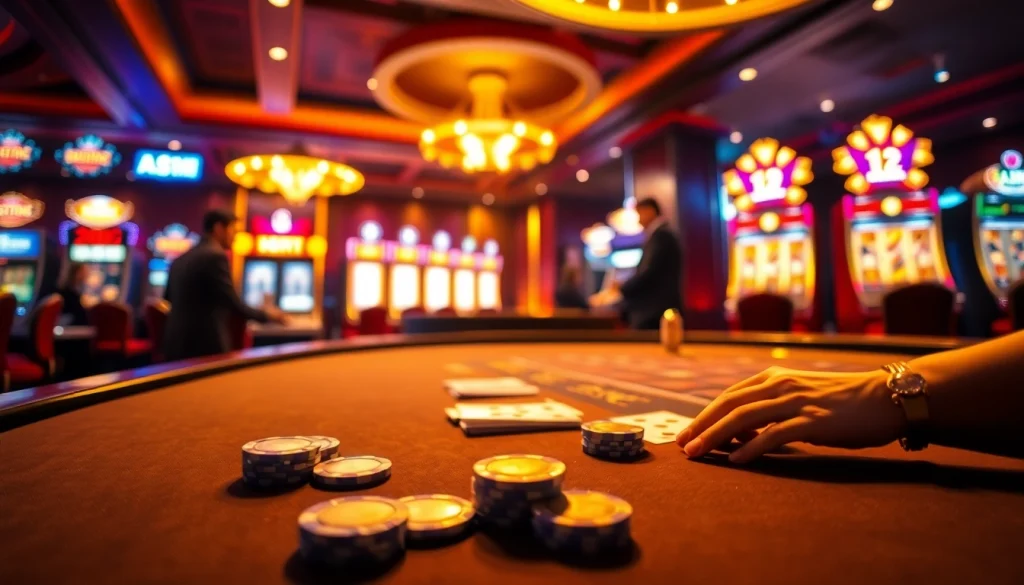 Witness a thrilling baccarat game at https://xx88.us/, featuring luxurious casino tables and vibrant gaming action.