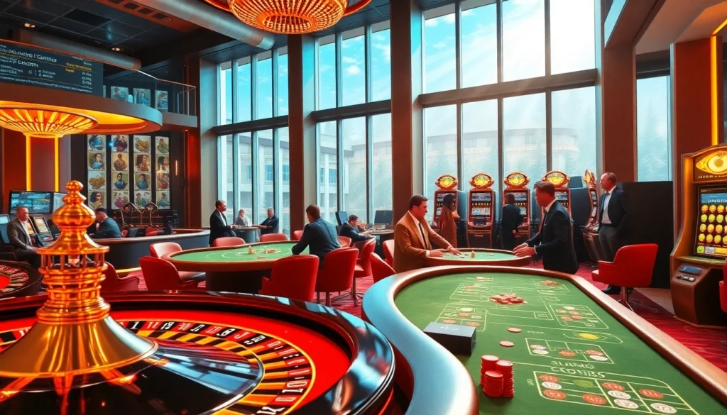 Experience the excitement at link 188bet with players engaging at luxury casino tables.