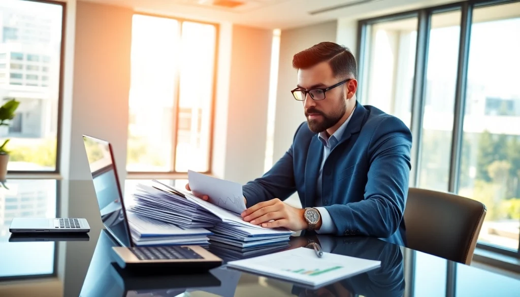 카드깡 현금을 분석하는 재무 전문가의 진지한 작업 모습