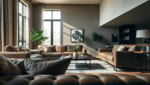 Skai leer furniture adding elegance and comfort to a modern living space.