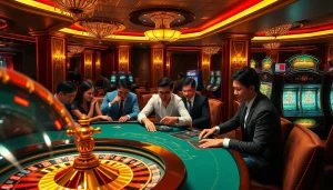 Số Đỏ 66 offers an exhilarating casino experience with vibrant tables and engaging players immersed in gameplay.