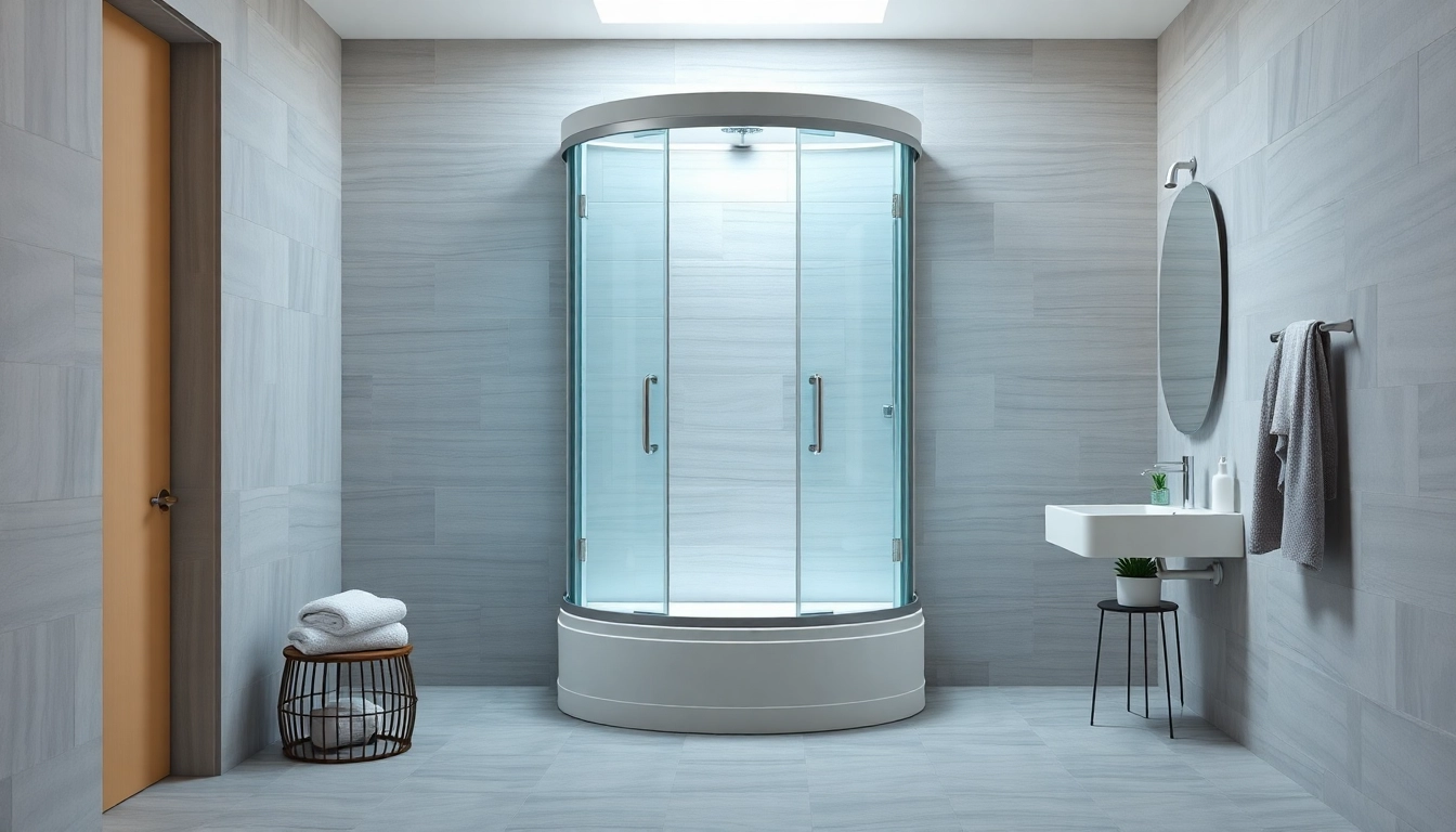 Duschkabine 100x100 in modernem Badezimmerdesign mit eleganten Fliesen und beruhigender Atmosphäre.