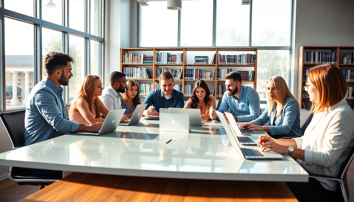 Engaged team at https://www.todayville.com collaborating on digital marketing strategies.