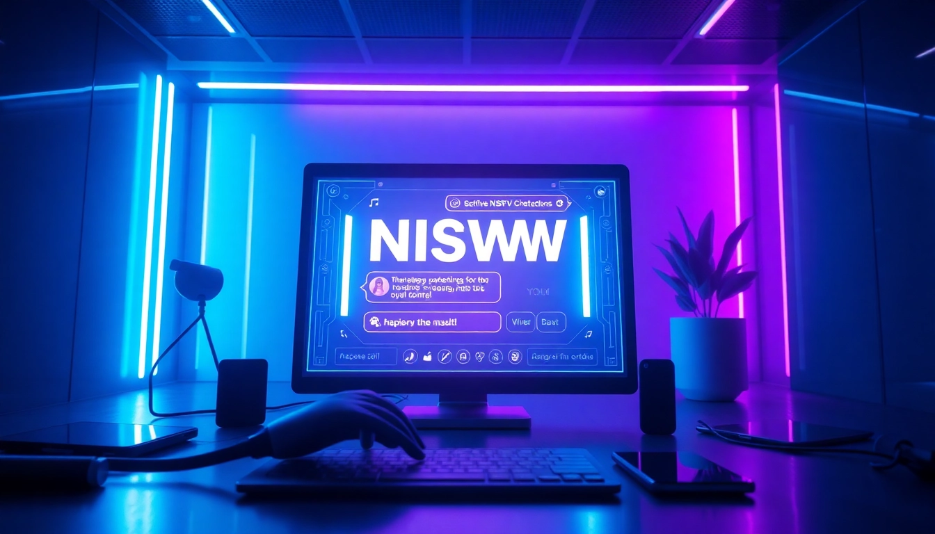 Engaging chatbot screen showcasing nsfw ai interactions in a modern setting.