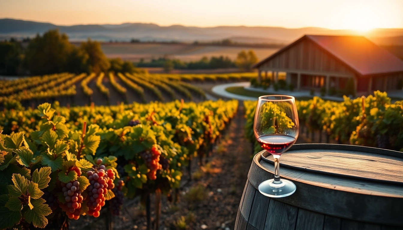Tasting fine wines in scenic wineries in Clarksburg with beautiful vineyards in the background.