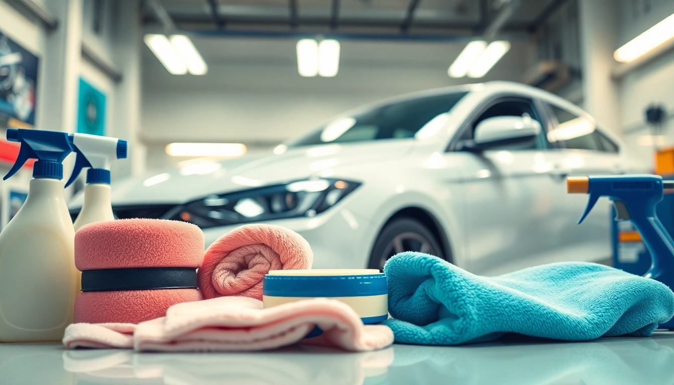 best car detailing Chattanooga TN showing a professional detailer's tools in a bright, organized garage