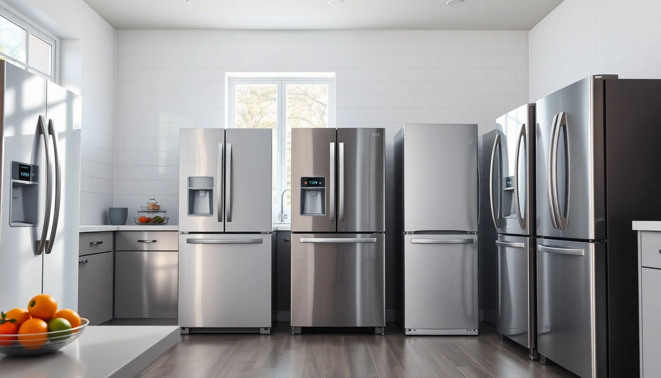 Showcasing attractive refrigerator sales models in a vibrant kitchen environment.