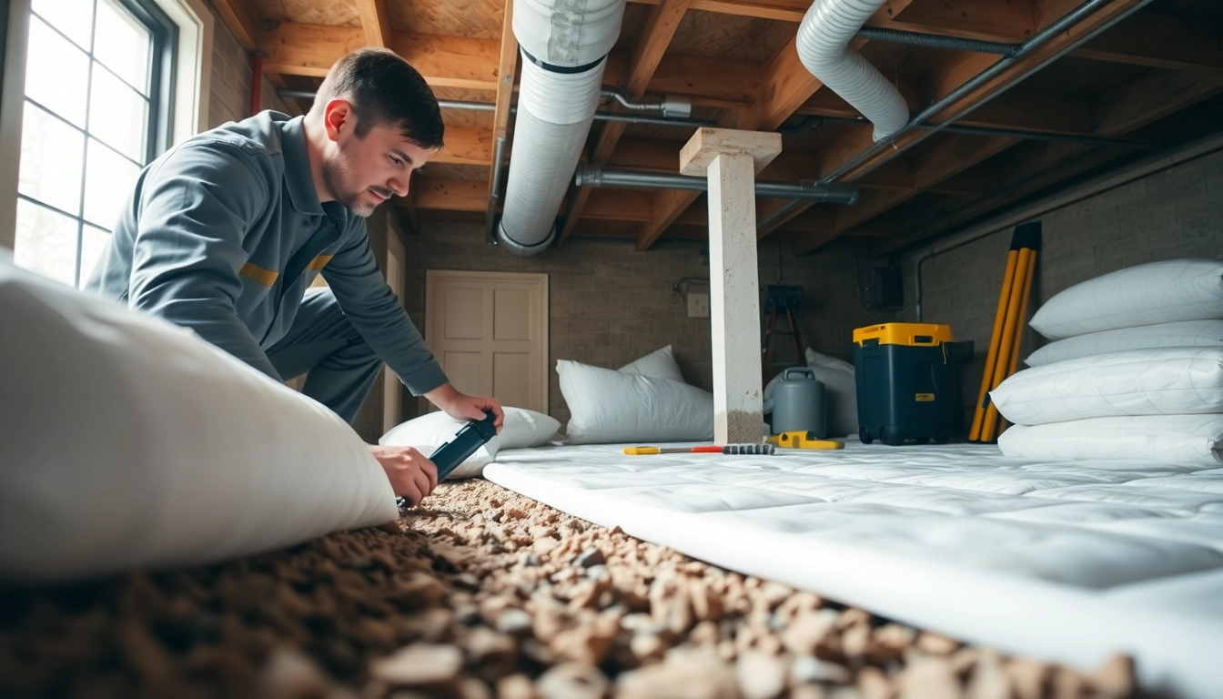 Crawl Space Restoration process showcasing a clean space with technicians performing maintenance.