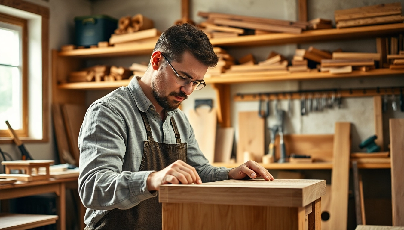 Skilled carpenter at work, demonstrating the art of carpentry apprenticeship in a workshop.