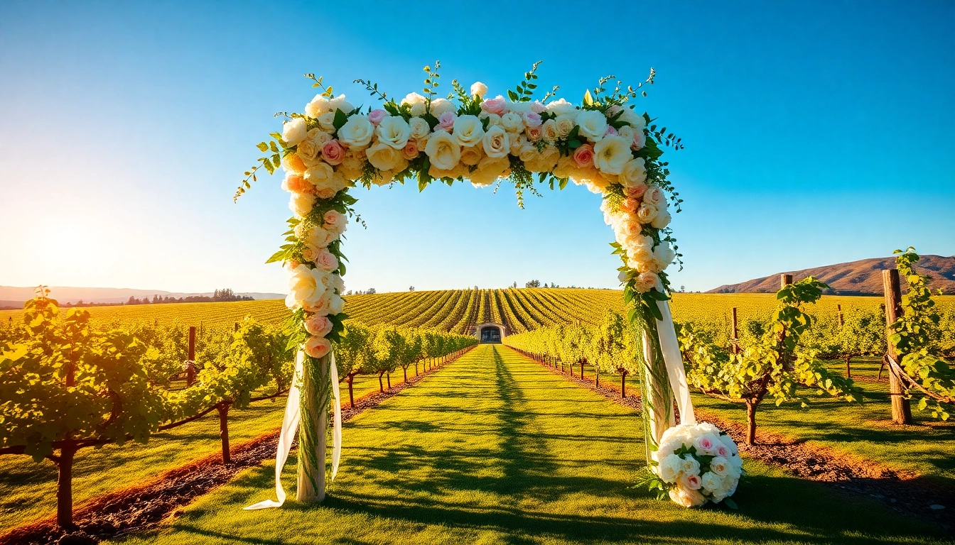 Explore stunning northern california wedding venues featuring an outdoor ceremony with floral arch.