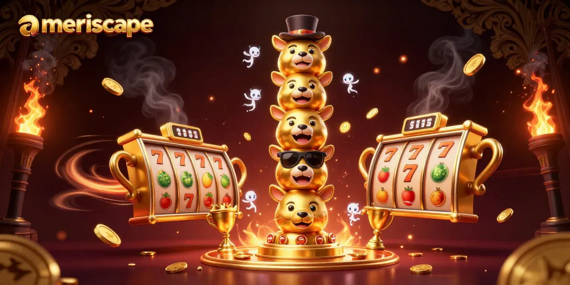 Slot gacor ameriscape menampilkan totem emas dan elemen kasino yang menarik.