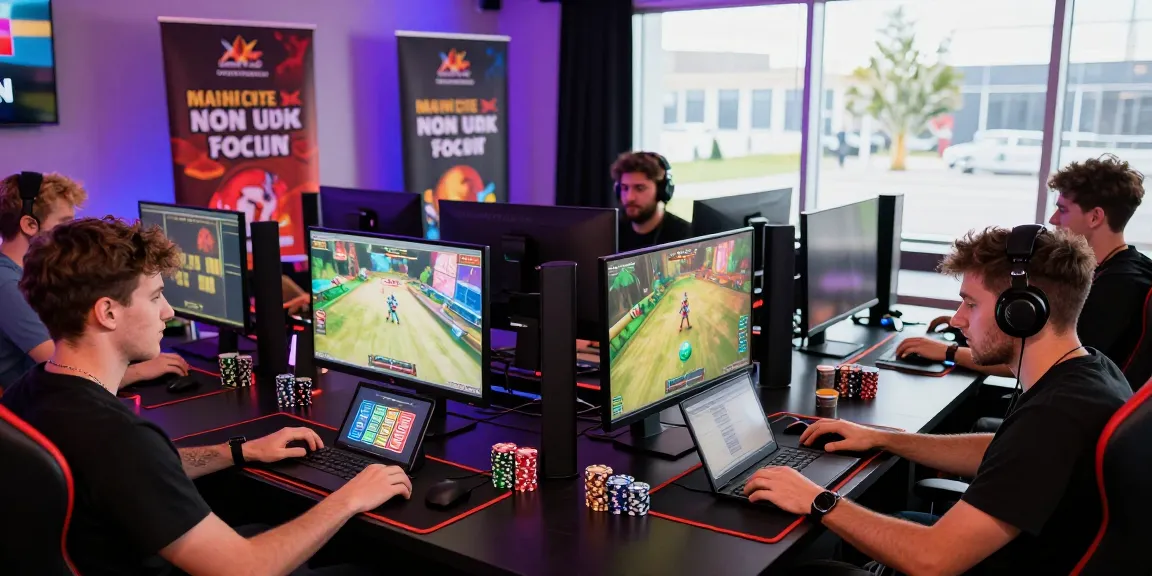 Engaging online gaming scene at https://sssk.org.uk with diverse players enjoying non-UK casinos.
